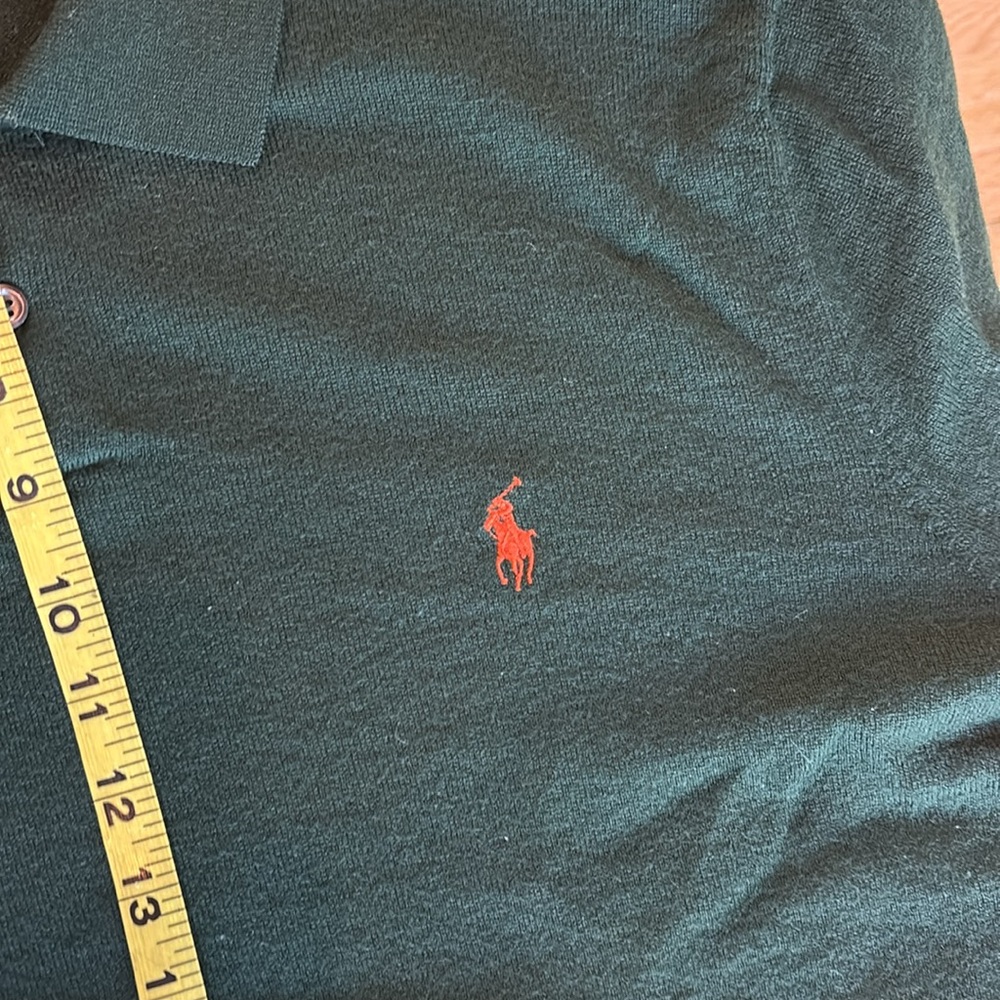 Polo by Ralph Lauren 100% Merino Wool 1/4 Button Pullover Sweater Dk Gr Mens XL - Picture 10 of 10